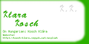 klara kosch business card